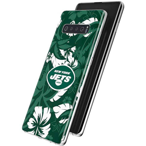 NFL New York Jets Tropical Print Galaxy S10 Plus Skin