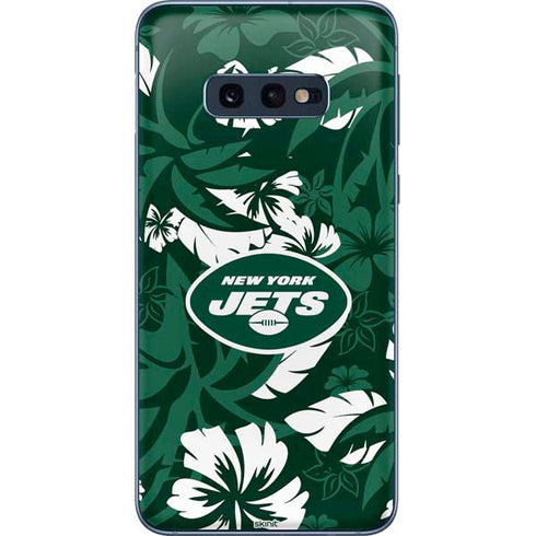 NFL New York Jets Tropical Print Galaxy S10e Skin