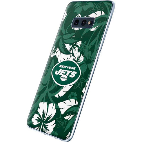 NFL New York Jets Tropical Print Galaxy S10e Skin