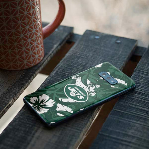NFL New York Jets Tropical Print Galaxy S10e Skin