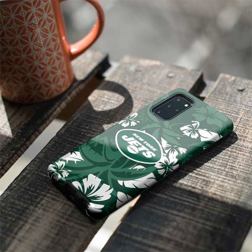 NFL New York Jets Tropical Print Galaxy S20 Plus Pro Case