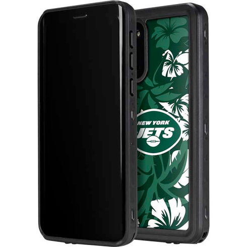 NFL New York Jets Tropical Print Galaxy S20 Plus Waterproof Case