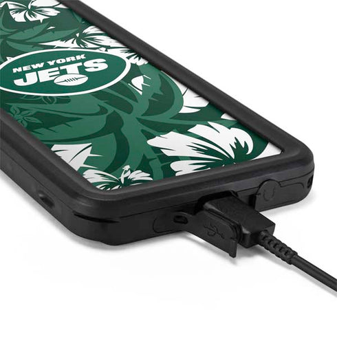 NFL New York Jets Tropical Print Galaxy S20 Plus Waterproof Case