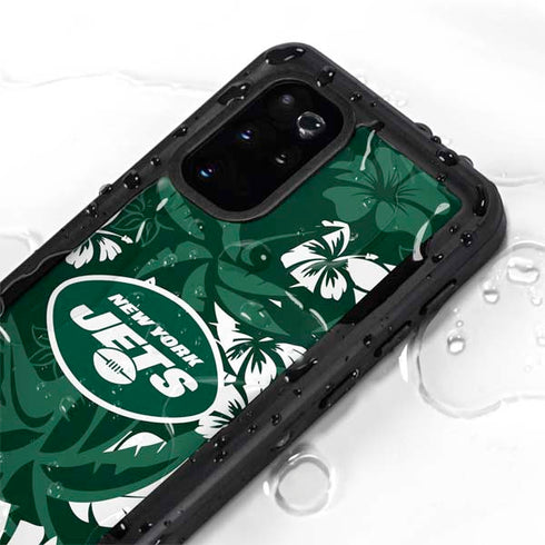 NFL New York Jets Tropical Print Galaxy S20 Plus Waterproof Case