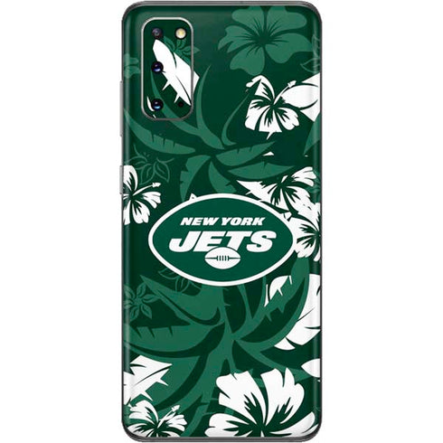 NFL New York Jets Tropical Print Galaxy S20 Skin