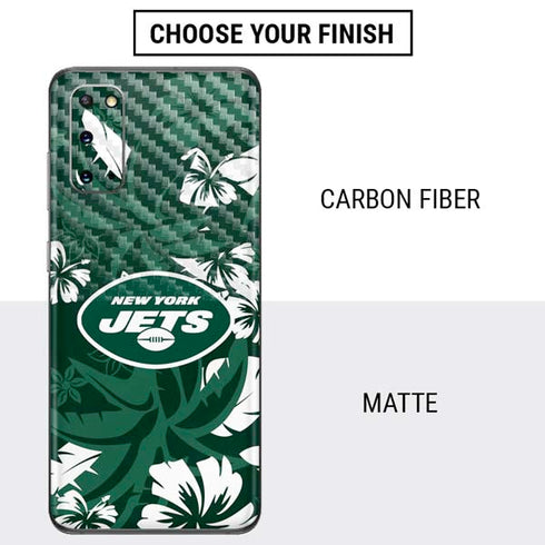 NFL New York Jets Tropical Print Galaxy S20 Skin