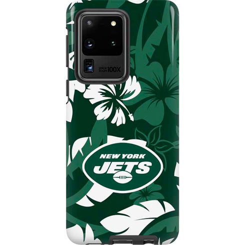 NFL New York Jets Tropical Print Galaxy S20 Ultra 5G Pro Case