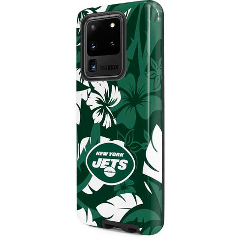NFL New York Jets Tropical Print Galaxy S20 Ultra 5G Pro Case