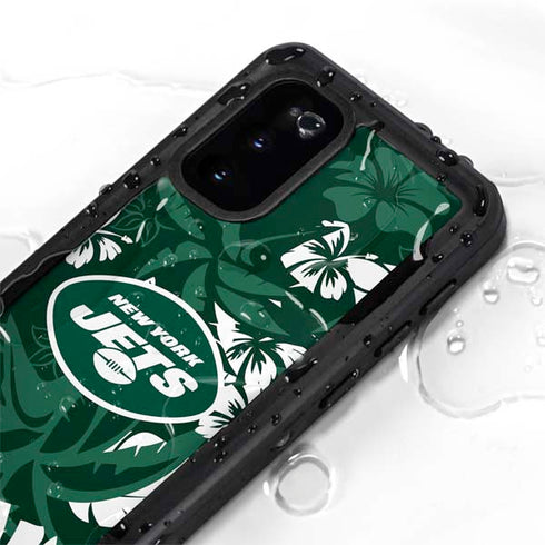 NFL New York Jets Tropical Print Galaxy S20 Waterproof Case
