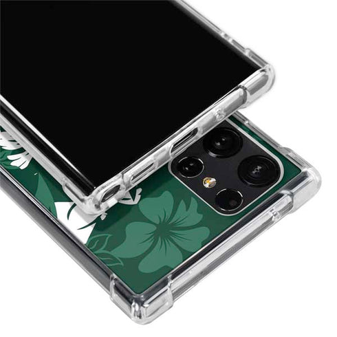 NFL New York Jets Tropical Print Galaxy S23 Ultra Clear Case