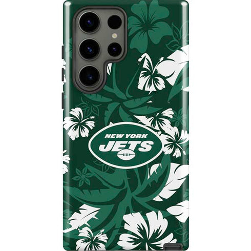 NFL New York Jets Tropical Print Galaxy S23 Ultra Pro Case