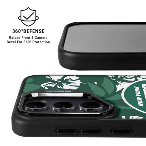 NFL New York Jets Tropical Print Galaxy S24 FE Kickstand Case