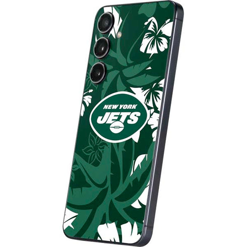 NFL New York Jets Tropical Print Galaxy S25 Skin