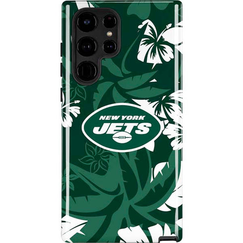 NFL New York Jets Tropical Print Galaxy Cases
