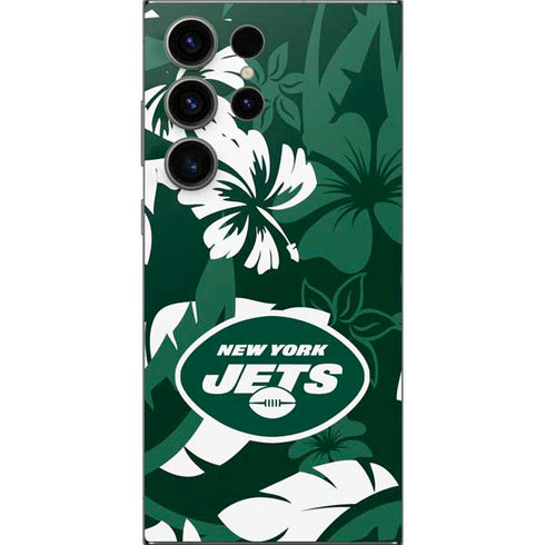NFL New York Jets Tropical Print Galaxy S24 Ultra Skin
