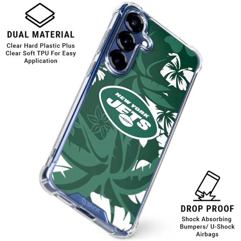 NFL New York Jets Tropical Print Galaxy S25 Clear Case