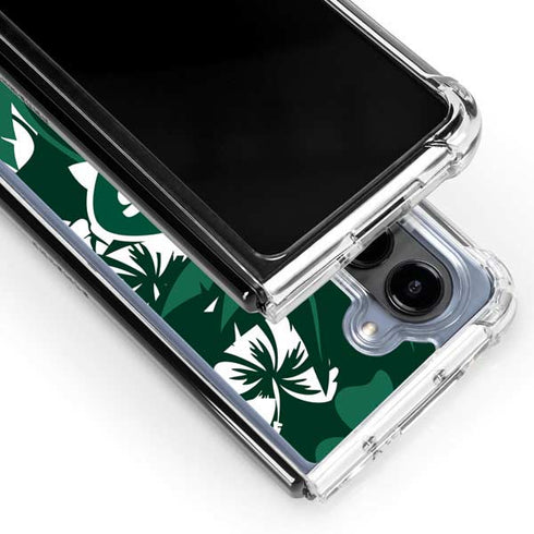 NFL New York Jets Tropical Print Galaxy Z Fold5 5G Clear Case