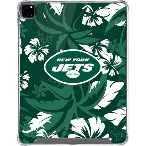 NFL New York Jets Tropical Print iPad Pro 12.9in (2020) Clear Case