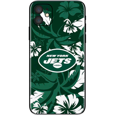 NFL New York Jets Tropical Print iPhone 11 Skin