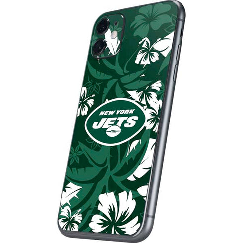 NFL New York Jets Tropical Print iPhone 11 Skin