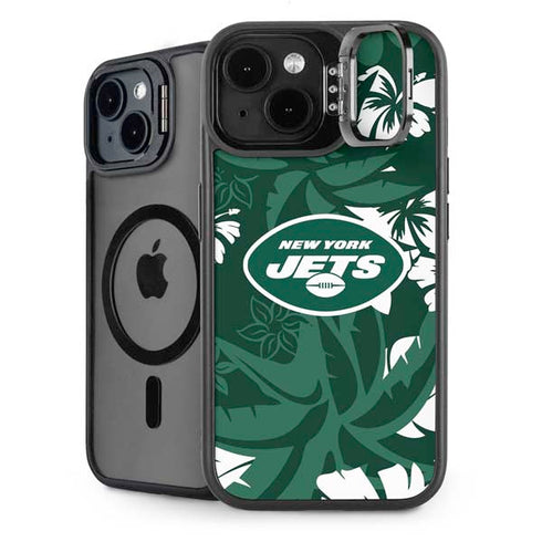 NFL New York Jets Tropical Print iPhone 14 Kickstand Case