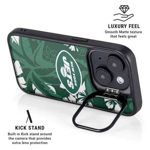 NFL New York Jets Tropical Print iPhone 14 Plus Kickstand Case