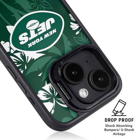 NFL New York Jets Tropical Print iPhone 14 Plus Kickstand Case