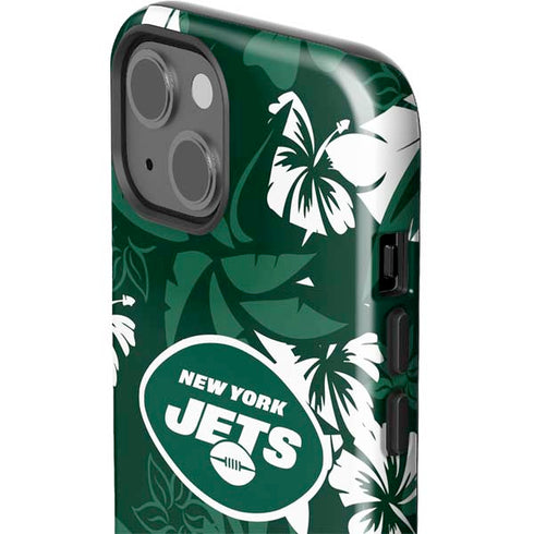 NFL New York Jets Tropical Print iPhone 15 Impact Case