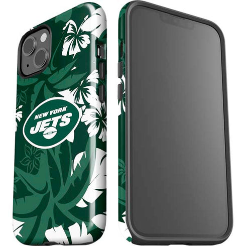 NFL New York Jets Tropical Print iPhone 15 Impact Case