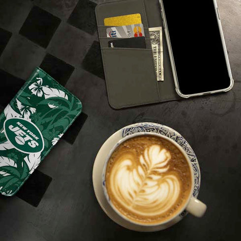 NFL New York Jets Tropical Print iPhone 15 Plus Folio Case