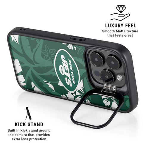 NFL New York Jets Tropical Print iPhone 15 Pro Kickstand Case