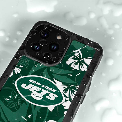 NFL New York Jets Tropical Print iPhone 15 Pro Waterproof Case