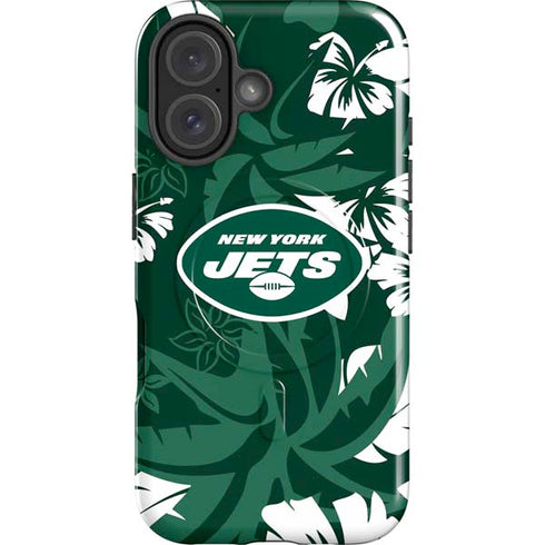 NFL New York Jets Tropical Print iPhone 16 Magsafe Impact Case