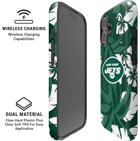 NFL New York Jets Tropical Print iPhone 16 Magsafe Impact Case