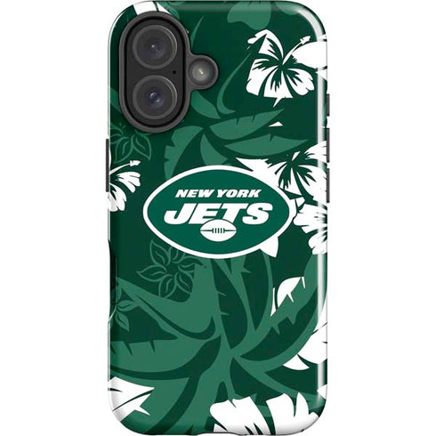 NFL New York Jets Tropical Print iPhone 16 Plus Impact Case