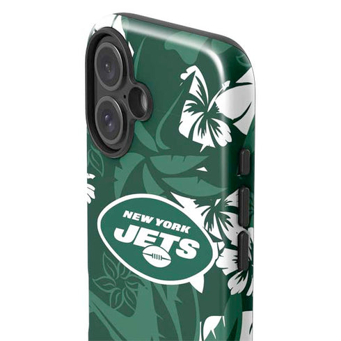 NFL New York Jets Tropical Print iPhone 16 Plus Impact Case