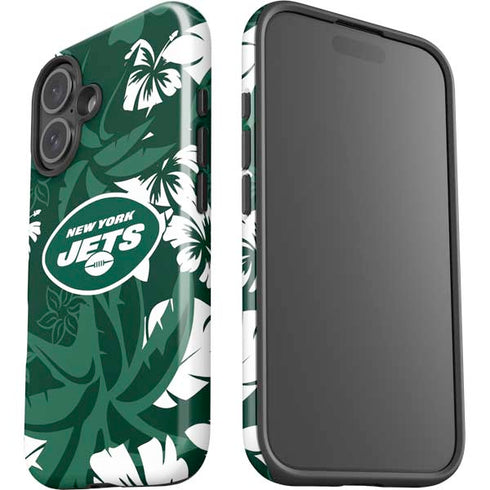 NFL New York Jets Tropical Print iPhone 16 Plus Impact Case