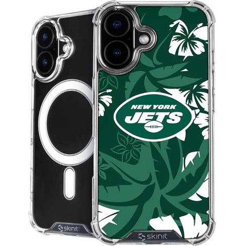 NFL New York Jets Tropical Print iPhone 16 Plus MagSafe Case