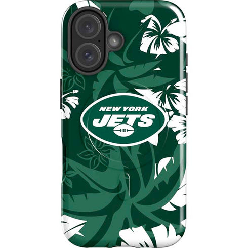NFL New York Jets Tropical Print iPhone 16 Plus Magsafe Impact Case