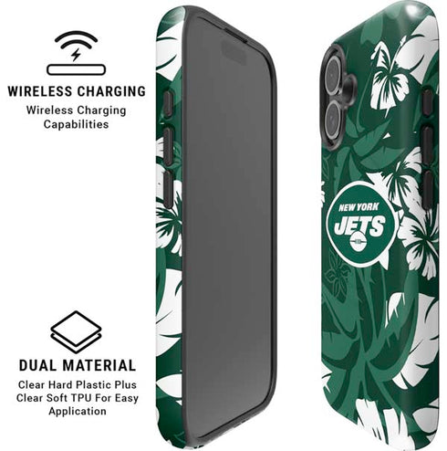 NFL New York Jets Tropical Print iPhone 16 Plus Magsafe Impact Case