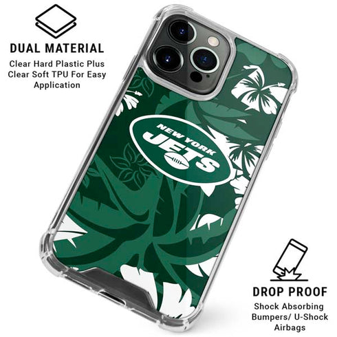 NFL New York Jets Tropical Print iPhone 16 Pro Clear Case