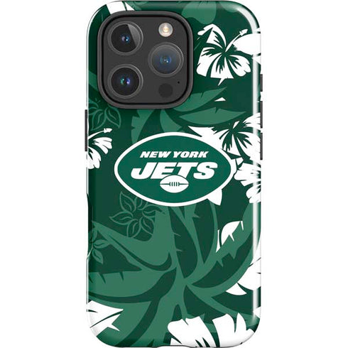 NFL New York Jets Tropical Print iPhone 16 Pro Impact Case