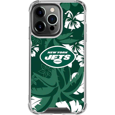 NFL New York Jets Tropical Print iPhone 16 Pro Max Clear Case