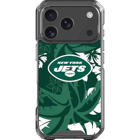 NFL New York Jets Tropical Print iPhone 18 Pro Clear Case