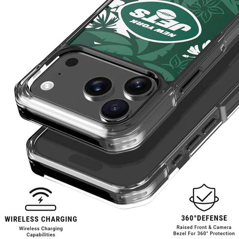NFL New York Jets Tropical Print iPhone 18 Pro Clear Case