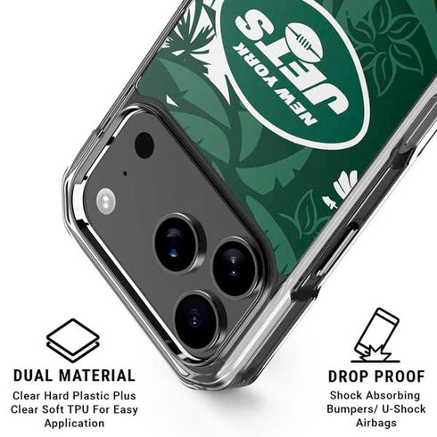 NFL New York Jets Tropical Print iPhone 18 Pro Clear Case