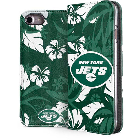 NFL New York Jets Tropical Print iPhone 7 Folio Case
