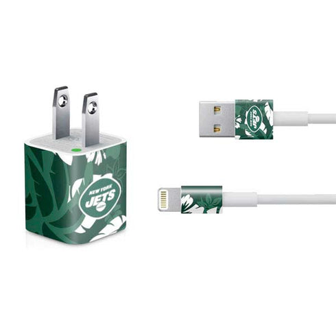 NFL New York Jets Tropical Print iPhone Charger (5W USB) Skin