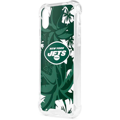 NFL New York Jets Tropical Print iPhone XS Clear Case