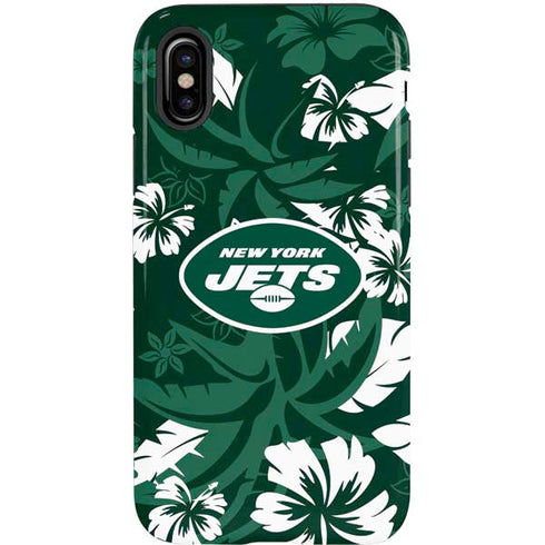 NFL New York Jets Tropical Print iPhone XS Pro Case